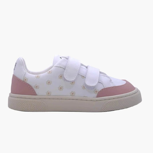 Baskets vegan enfant baskets vegan marguerites jaunes, modèle Pistache - vue côté